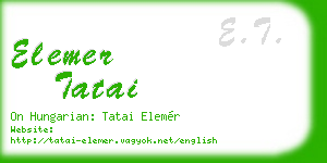 elemer tatai business card